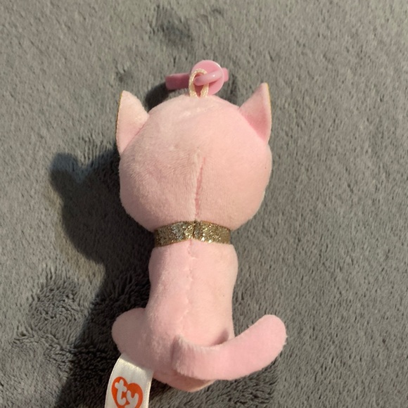 Cat, plushy keychain, light pink, TY - Picture 3 of 4